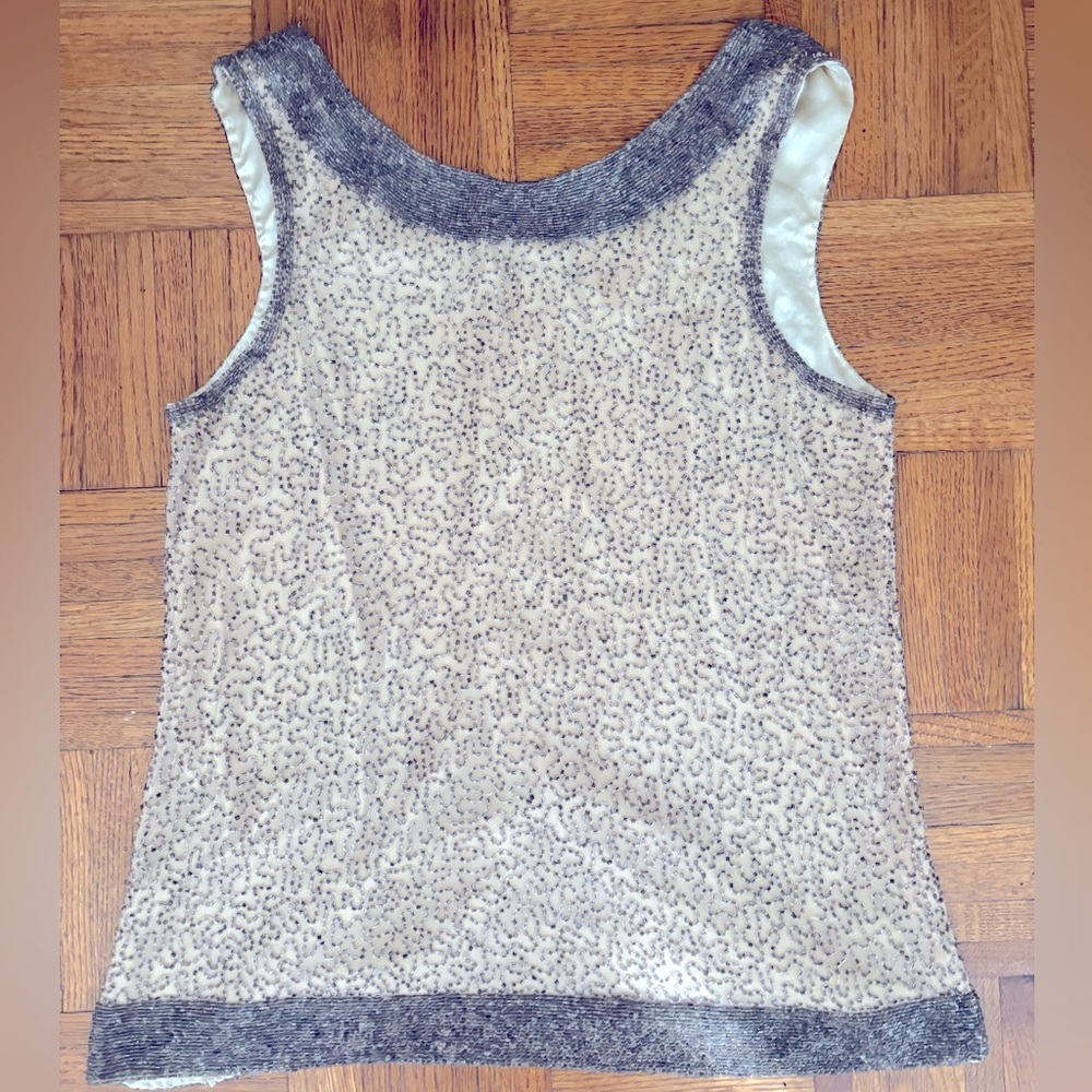 PARKER silk sequin top size small